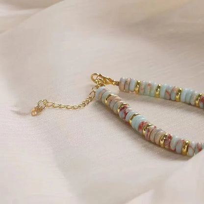 Natural Stone & Pearl Bead Bracelet